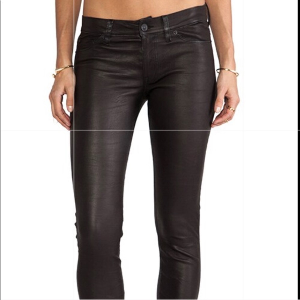 Hudson jeans waxed black denim pants -Juliette refine super skinny style